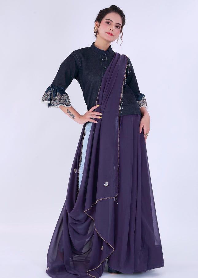 Dil-E-Bahar Saree Purple