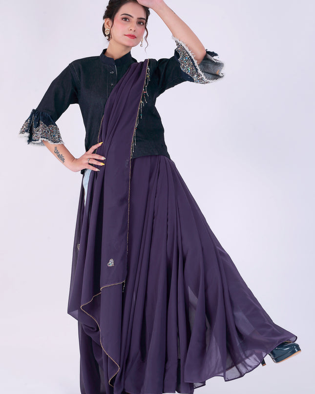 Dil-E-Bahar Saree Purple