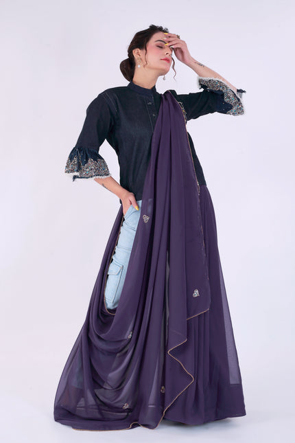 Dil-E-Bahar Saree Purple