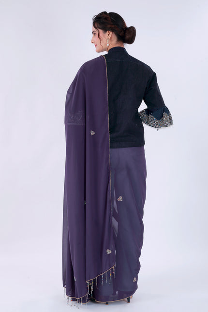 Dil-E-Bahar Saree Purple