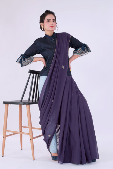 Dil-E-Bahar Saree Purple