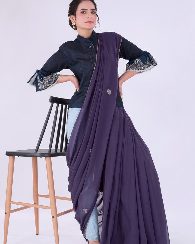 Dil-E-Bahar Saree Purple