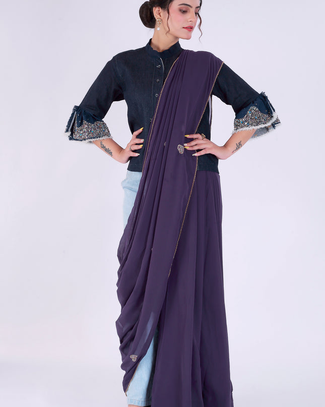Dil-E-Bahar Saree Purple