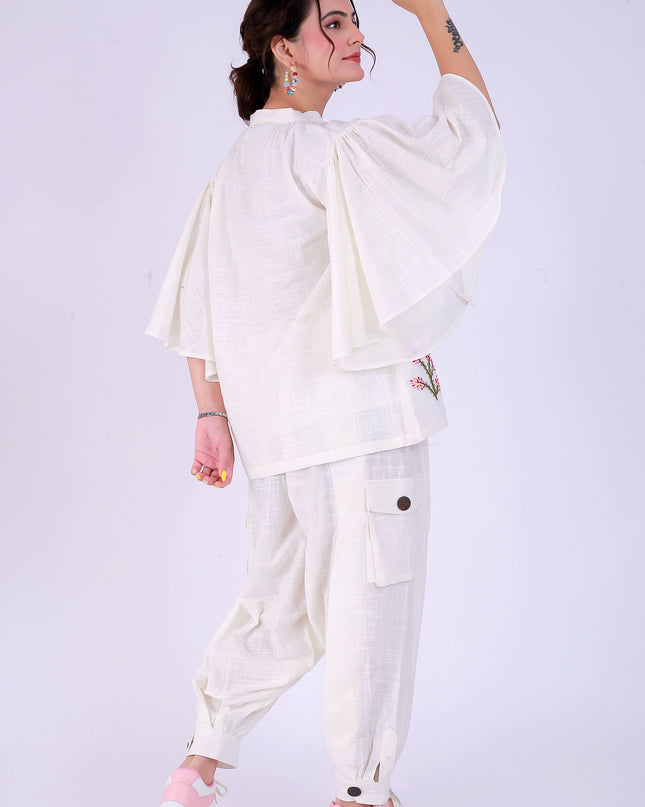 Safed Guldasta Co-ord Set