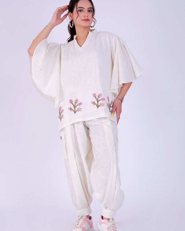 Safed Guldasta Co-ord Set