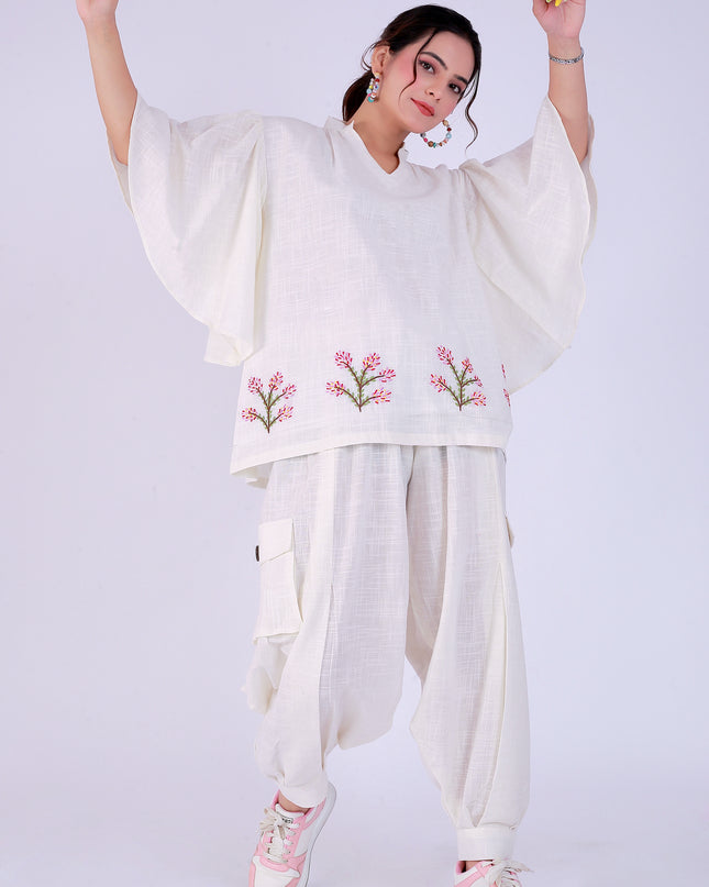 Safed Guldasta Co-ord Set