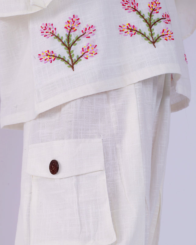 Safed Guldasta Co-ord Set