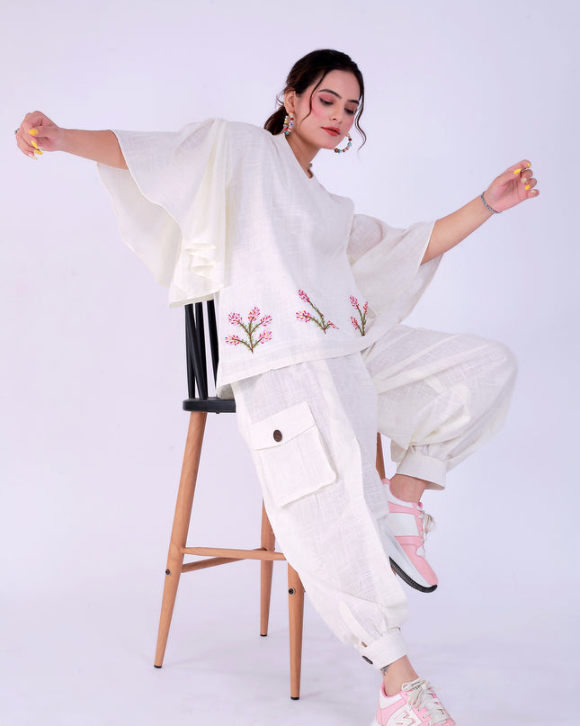 Safed Guldasta Co-ord Set