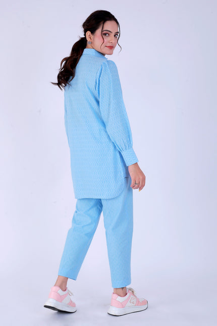 Aasman Blue Co-ord Set