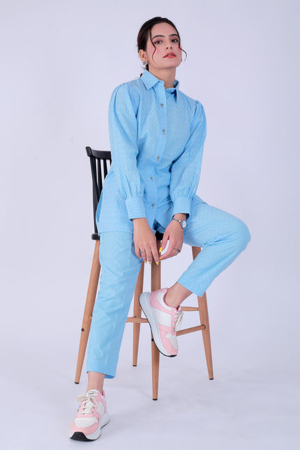 Aasman Blue Co-ord Set