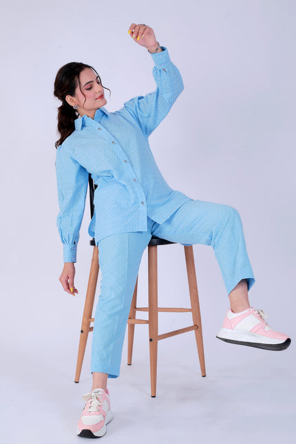 Aasman Blue Co-ord Set
