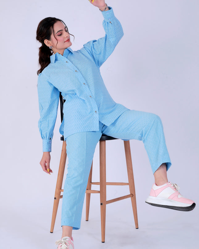 Aasman Blue Co-ord Set