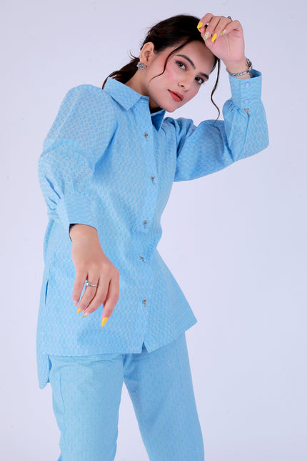 Aasman Blue Co-ord Set