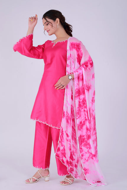 Pink Tye Dye Patti Suit Set