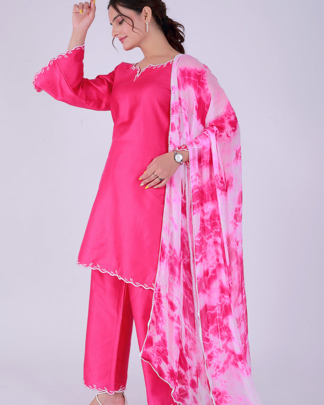 Pink Tye Dye Patti Suit Set