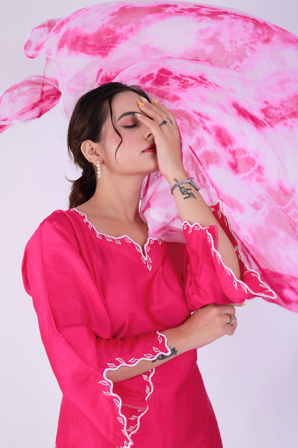 Pink Tye Dye Patti Suit Set