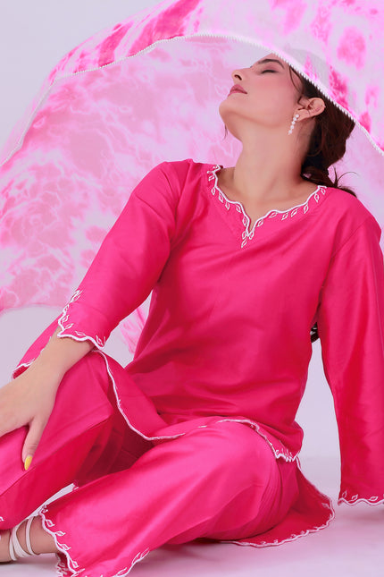 Pink Tye Dye Patti Suit Set