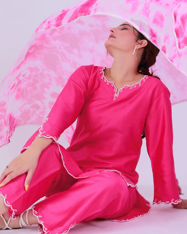 Pink Tye Dye Patti Suit Set