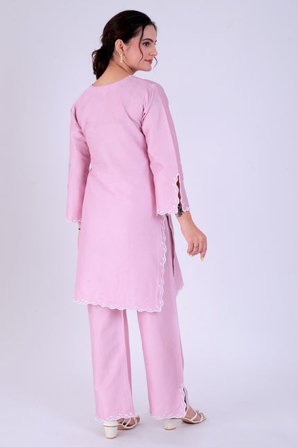 Baby Pink Tye Dye Patti Suit Set