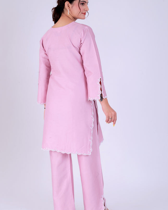 Baby Pink Tye Dye Patti Suit Set