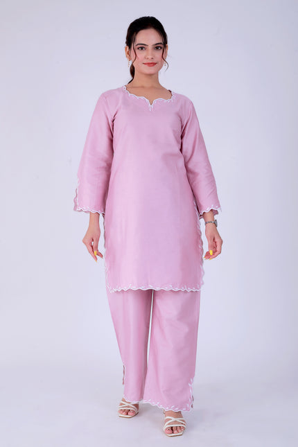 Baby Pink Tye Dye Patti Suit Set
