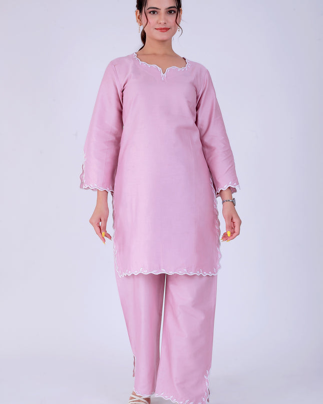 Baby Pink Tye Dye Patti Suit Set
