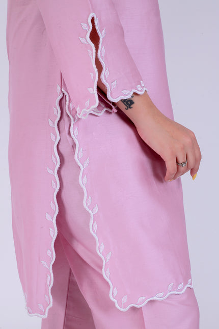 Baby Pink Tye Dye Patti Suit Set