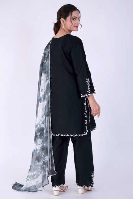 Black Tye Dye Patti Suit Set