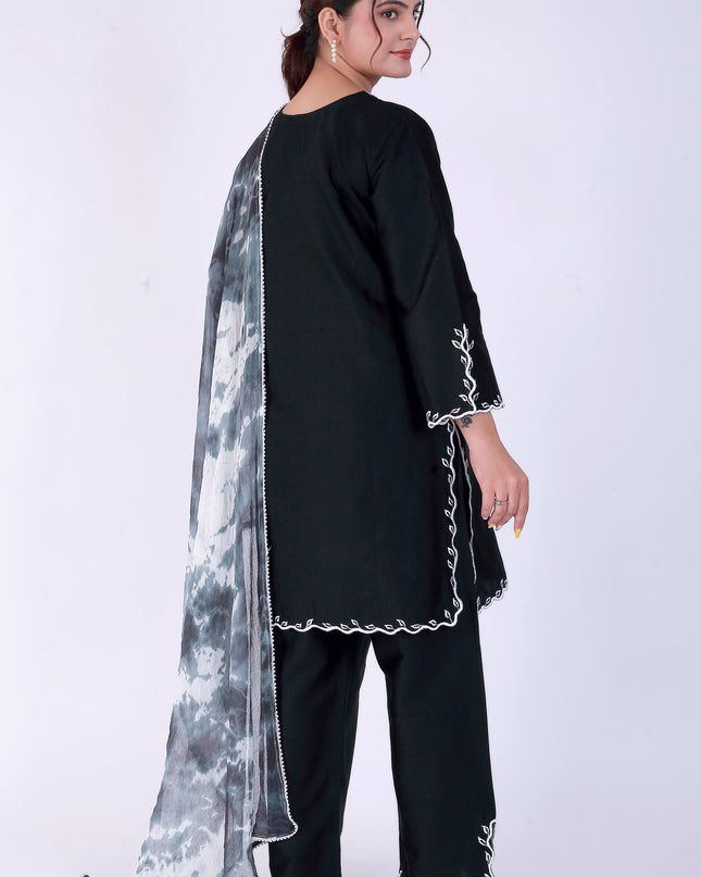 Black Tye Dye Patti Suit Set