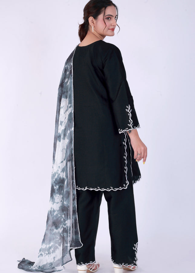 Black Tye Dye Patti Suit Set