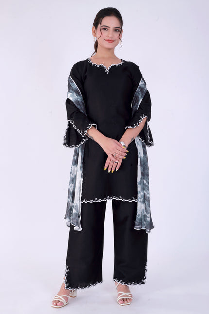 Black Tye Dye Patti Suit Set