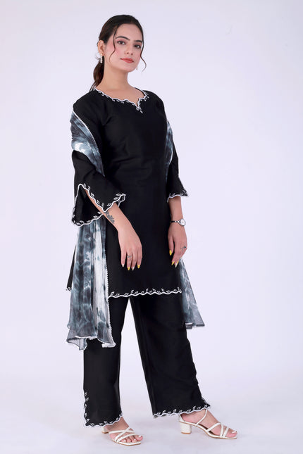 Black Tye Dye Patti Suit Set