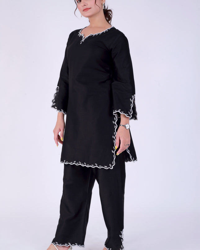 Black Tye Dye Patti Suit Set