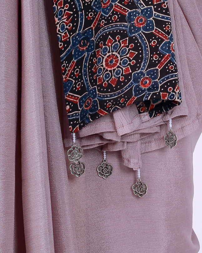 Ajrakh Onion Pink Saree