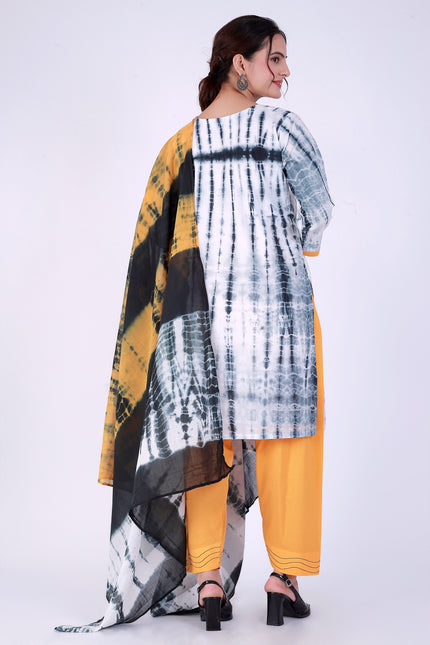 Shibori White Suit Set