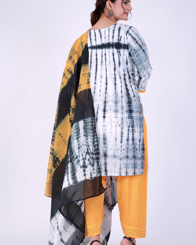 Shibori White Suit Set